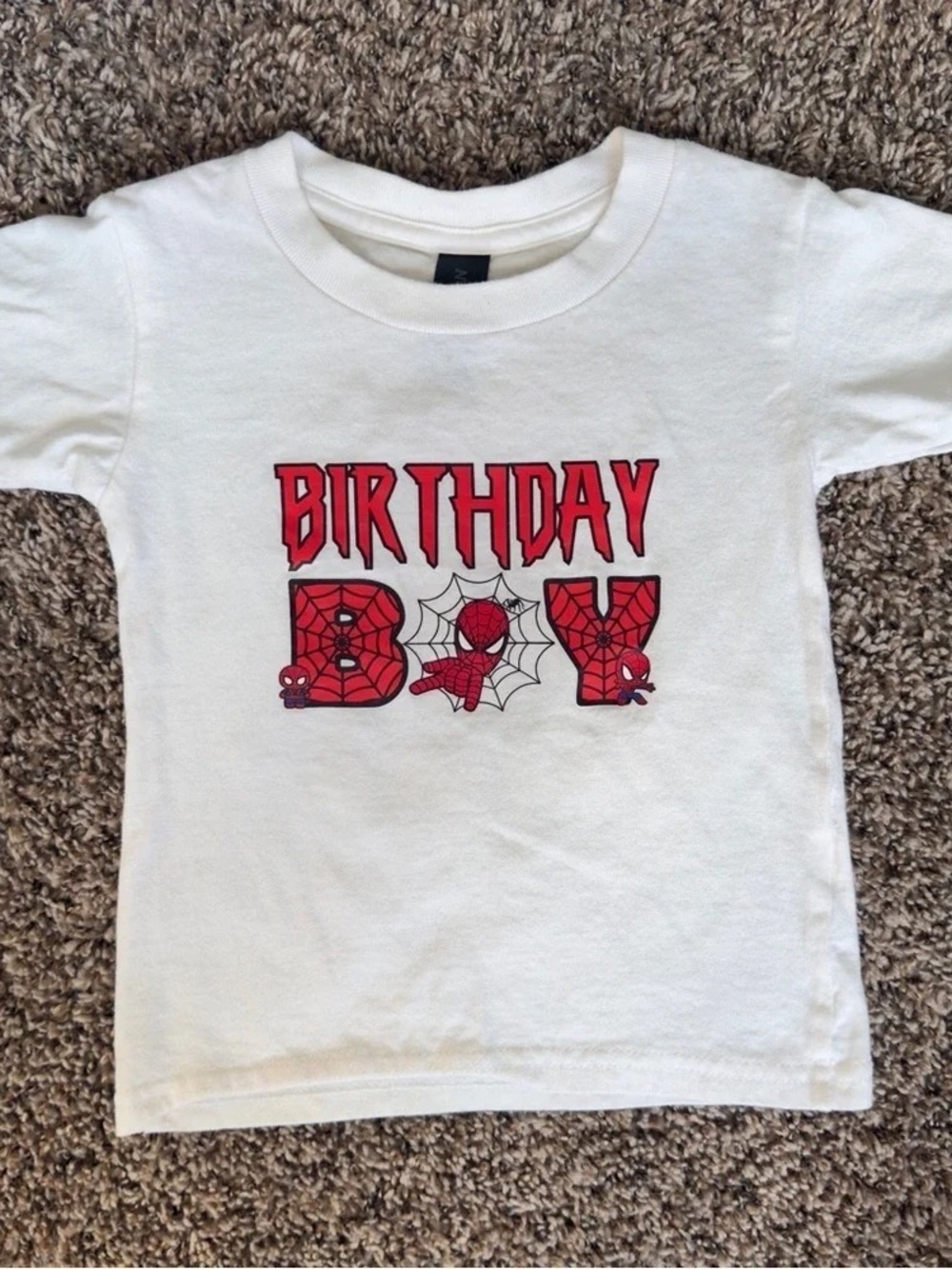 Kids White 'Birthday Boy' Spider Graphic Tee